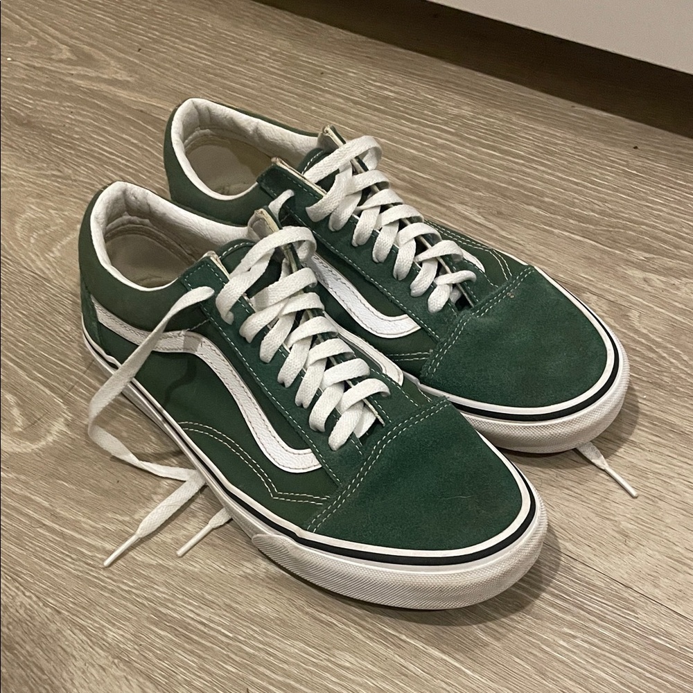 Vans Green and White Sneakers